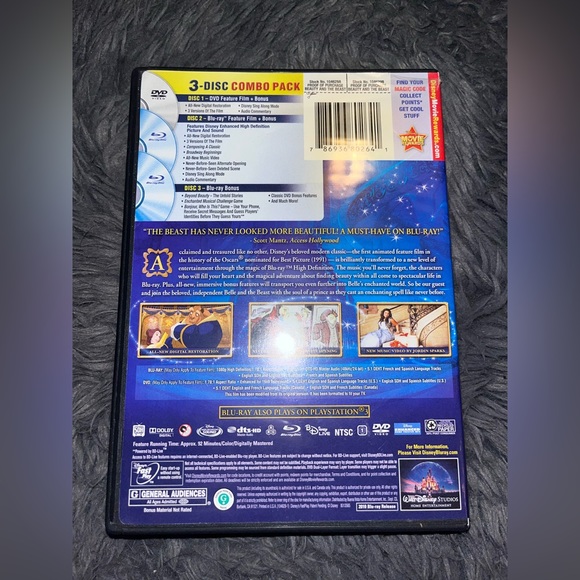 Disney Beauty and the Beast DVD Movie Blu ray Music CD - Picture 4 of 10